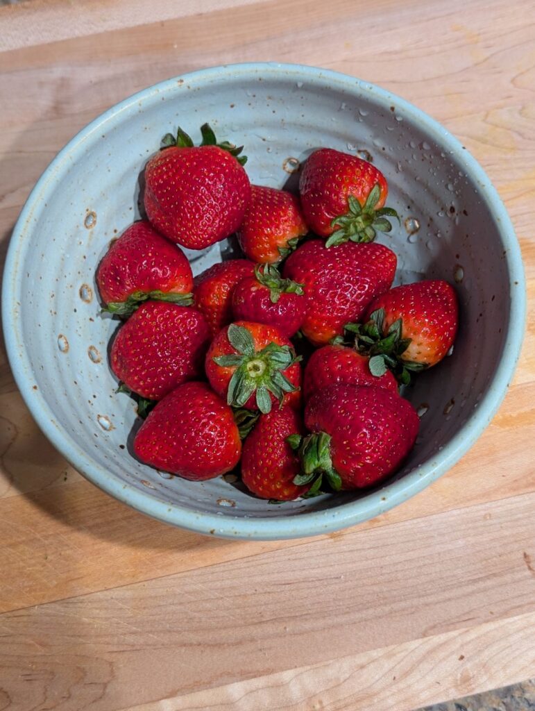 Washed strawberries